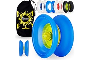 FLAMES 'N GAMES Henrys COBRA YoYo - Professional Yo-Yo Set + Instructional Book of Tricks + Travel Bag! (Blue / Yellow)