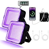WINNIW 2 Pack 60W Rechargeable Black Light, Dimmable UV Light, 120 LED Ultraviolet Blacklight, Suitable for Neon Glow Party, 