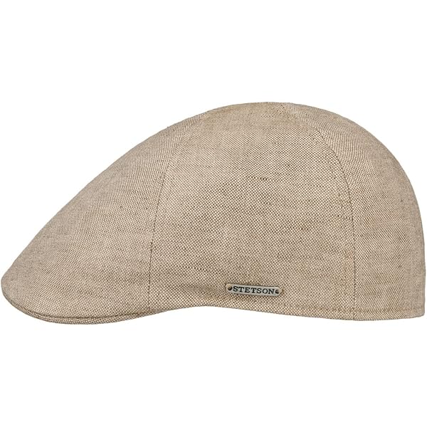 Coppola Stetson In Lino Uomo - Cappello Piatto Con Visiera, Protezione UV, Made In EU