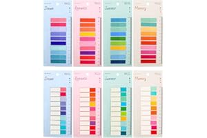 ‎NEWPLENTY Newplenty 1600 Stück Haftnotizen,8 Stile Transparent Sticky Notes mit Lineal, Selbstklebend Haftstreifen, Klein Klebezettel Notizzettel, Page Marker Haftmarker Index Book Tabs für Büro Schule (1600)