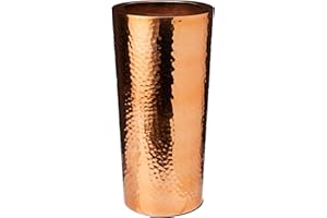 Leaf Design UK duży młotkowany metalowy wazon, miedź, 15 cm x 30 cm