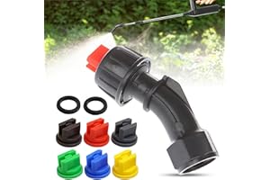 BYHLYH Flat Fan Spray Tips,Spray Nozzle Kit,1 Set 110° Flat Fan Spray Nozzles with 6pcs Tips (0.15-0.6mm),Replacement Nozzle for Knapsack/Agricultural/Garden/Greenhouse Sprayers