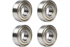 Rowglow 4 sztuki 6204zz 6204z łożysko kulkowe 20 x 47 x 14 mm, łożyska 6204-2z 6204 Zz podwójna chromowana metalowa uszczelka do maszyn i narzędzi(6204zz 4 szt.)