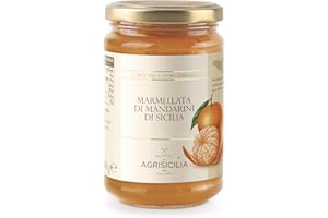 Agrisicilia Marmellata di Mandarini di Sicilia, frutta di alta qualità e Siciliana, lavorazione artigianale, 360 grammi