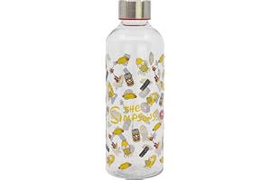 STOR Vattenflaska Simpsons 850ml Plast BPA-fri med Metallskruvkork Läcksäker för Skola Sport Arbete