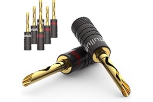 Tertullus 8 sztuk BFA wtyki bananowe 4 mm pozłacane bananowe wkręcane wtyczka do kabla głośnikowego