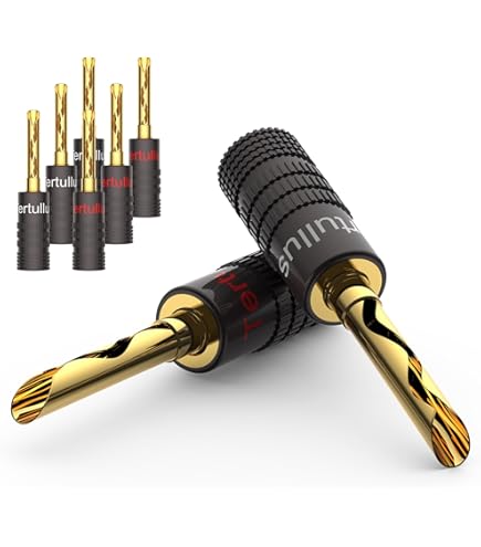 Poppstar 12x High End Holle Bananenstekker, BFA voor Luidsprekerkabel (tot 6 mm²), Speakers, AV Receiver, 24k Vergulde Contacten (6x zwart, 6x rood