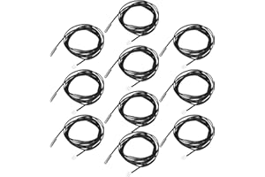 BUACHOIS Sensor de temperatura de 10 piezas -25 ℃ a 125 ℃ sensor de termistores de sonda de temperatura NTC Cabezal de conector cilíndrico, 2 metros de longitud del cable(10K B3435)