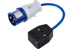 SILVERLINE Powermaster 341082 16A-13A Fly Lead Converter 16A Plug to 13A Socket, Blue