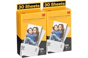 KODAK 4PASS 5.3x8.6cm Cartouche de Film (60 Feuilles) pour KODAK Mini 2 Retro and Mini Shot 2 Retro, Jaune