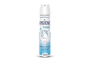 RIEM - Hygiene Hands 300 ml - Spray Désinfectant Mains - Contient +70% d'Éthanol - Détruit 99,9% des Virus Enveloppés et des Bactéries - Ne colle pas aux mains