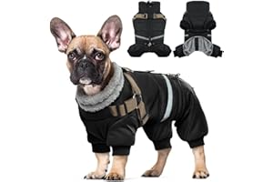 Hjyokuso Dog Coat, Warm Dog Jacket, Dog Coats Waterproof With Harness, Warm Coats & Jackets For Small Medium Large Dogs, Dog Coats With Legs, Dog Clothes, Dog Winter Coat With Zipper Closure - XS