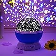 FRESTYQUE Star Master Rotating 360 Degree Moon Night Light Lamp Projector With Colors And Usb Cable,Lamp For Kids Room Night Bulb (Multi Color,Pack Of 1, Random,Crystal)