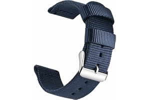OLLREAR Canvas Watch Strap Replacement Woven Fabric Watch Band -13 Colors & 4 Sizes - 18mm, 20mm, 22mm, 24mm - Nylon Cinturino Smartwatch per Uomo e Donna