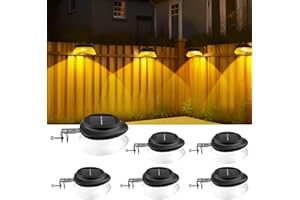 AGOTD Lampy solarne do użytku na zewnątrz, rynny dachowe, 100 lm, IP55, ciepła biel, solarne oświetlenie ogrodowe, oświetlenie ścieżek, zewnętrzna lampa solarna do ogrodzenia, patio, chodników,