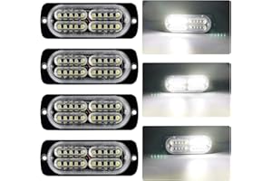 yifengshun 4X 20LED Blanc Led Stroboscope Voiture Avertissement D'urgence Clignotant Strobe Lights Bar 12-24V Étanche pour la Construction Véhicule de Remorquage Van