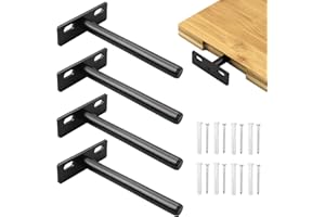 YEYIT 4 szt. wsporniki nośne do pływających półek, metalowe niewidoczne wsporniki półek, solidne stalowe wsporniki do unoszenia się, wytrzymałe ukryte wsporniki półek, 10 cm sprzęt domowy do ukrytych drewnianych półek