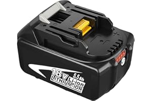 Goodexo 5.5Ah Batterie de Rechange BL1860B pour Makita Batterie 18V pour BL1860B BL1850B BL1850 BL1860 BL1840B BL1830B BL1840 BL1830 LXT-400