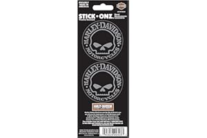 HARLEY-DAVIDSON Motorrad Sticker Willie G Skull Aufkleber Abziehbild 2-teilig Set für Motorrad-Helm, Auto und viele mehr