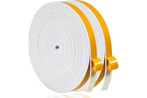 YANKUIRUI Bande d'étanchéité autocollante pour portes - Joint de fenêtre Joint en caoutchouc - Anti-collision - Insonorisé - Étanche et anti-poussière 6 x 1.5mm x 20M, Blanc