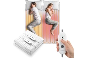Wintem - Comfy+ Coprimaterasso Elettrico Matrimoniale 160x140cm - Scaldaletto con 4 Livelli di Temperatura - Coperta Elettrica Riscaldante in Poliestere - Timer 8h - Sicurezza Anti-Surriscaldamento