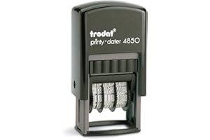 Trodat Printy 4850/L1 Timbro Datario Autoinchiostrante Testo RICEVUTO, Formato Data GG MMM (in lettere) AAA, Italiano, Altezza carattere 3,8 mm, Impronta 25x5 mm, Cartuccia inclusa Bicolore Blu/Rosso