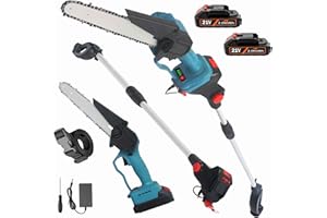 XBZZGMG Mini motosierra de batería de 8 pulgadas, corte de rama eléctrica inalámbrica, motosierra térmica a batería, telescópica podadora eléctrica, apta para propuning ramas motosierra de una mano