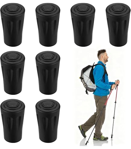Ricambi Tamponi Asfalto 8 Pezzi Pad Tamponi In Gomma Per Bastoncini Nordic Walking - Ricambi Per Asfalto, Nero Montagna Accessori - Foto 7