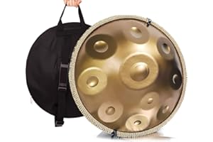LXHGVKHJ Handpan Drum 432Hz/440Hz, 9/10/12 Note Strumento A Percussione Da 55cm Con Treppiede, Handpan In Acciaio Per Meditazione, Yoga E Guarigione Sonora (Color : 440Hz, Size : 10 Notes)