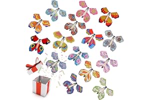 NUDFSY 15 Pieces Magic Flying Butterfly, Rubber Band Powered Butterfly Magic Fairy Flying Toy for Birthday Gifts, Attention Autism Bucket Toys, Children Surprise Gifts (Random Color)