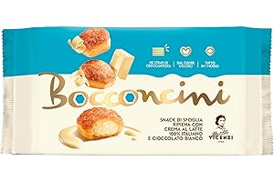 Matilde Vicenzi - Bocconcini di Pasta Sfoglia, Croccanti e Delicati, Snack Dolce di Raffinata Pasticceria Ripieno di Crema al Latte e Cioccolato Bianco, Confezione da 100 gr