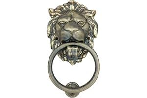 Anatolica Lions Head Door Knocker,7.1 inches,Solid Brass,Regency Period,Antique Bronze