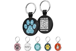 MYLUCKYTAG QR Code Pet ID Tags Dog Tags - Pet Online Profile - Scan QR Receive Instant Pet Location Alert Email