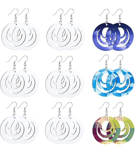 SOFPLATE 120 Boucles D'Oreilles Vierges Sublimation Bois Rondes – Kit Complet 40 Ensembles Avec Crochets & Anneaux Pour DIY Personnalisé