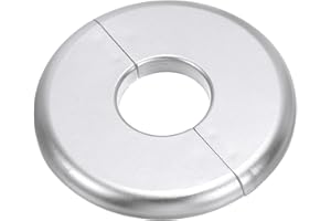 PATIKIL Flangia Divisa a Parete, 28mm Copriforo con Piastra Autoadesiva Rotonda in ABS Copri Tubi Termosifoni Copertura per Decorazione Rubinetto Tubo Acqua Bagno Cucina, Argento