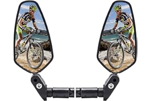 COZHYESS Bike Mirror, 2 Pack HD Wide Angle Bicycle Rear View Mirrors, Handlebar Rearview Mirro, Scratch Resistant Wide Angle Bicycle Mirror, Easy Installation, for Mountain Road Bike Scooter Motocycle