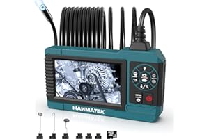 HANMATEK Videoscopio Endoscopio Industrial 1080P, Kit Completo con Grabación de Video y SD 32GB, Cámara de Inspección de 4.3" para Inspección de Tubos de Auto y Motor, Impermeable IP67, Cable de 5M