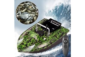 KinHall Futterboot Köderboot Angelköderboot mit LED-Licht, 2 Stunden Fahrzeit - Reichweite 500 Meter, Karpfenangeln Angler Geschenke für Männer