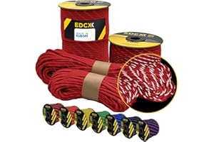 EdcX Paracord 4 mm, más de 35+ Colores sólidos (10 m, 15m, 30m, 50m, 100m, 300m) | Ideal para Camping, al Aire Libre | Cuerda 100% Nailon 4mm | Cuerda Tactica 550 Tipo III