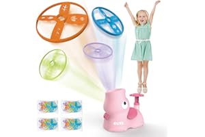 OMWay Outdoor Spielzeug ab 3 4 5 6 7 8 Jahre Junge Mädchen, Fliegende Untertasse Launcher Spielzeug, Garten Draußen Gartenspiele, Weihnacht Geburtstag Geschenke für Kinder ab 3-12