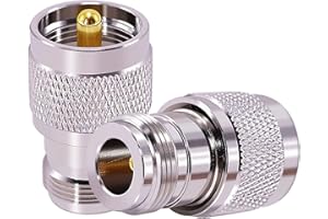 CNARIO CANRIO 2PCS UHF PL259 Male to N Type Female Straight Coax Adapter RF Coaxial Connector UHF PL-259 to N Connector for CB Ham Radio Walkie Talkie Wi-Fi Antenna Broadcasting Radios Telecom LMR CCTV