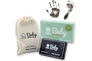 BELLA BESO Baby Footprint Kit & Handprint Kit - Baby Safe Black Ink Pad - Capture Your Baby's Cute Hands and feet with Our Baby Hand and Footprint kit with Lifetime inkpad Guarantee