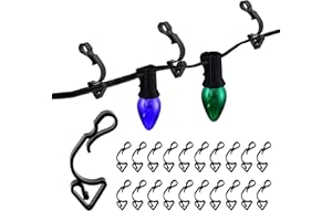 SnugZest 20Pcs Black Giant Gutter Hooks for Hanging Outdoor Christmas Lights Outdoor Hanging Halloween Gutter Hook Plastic Clip (Color:Black)