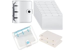 HEOZHUYI Mini Transparentne Teczkę z Ringbinderem i Papierem Wewnętrznym, Planer Notatnik Teczek z PVC, Binder z 3 pierścieniami, Folia Ochronna na Teczki z Pierścieniami