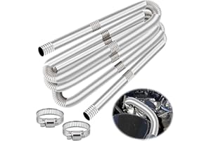 SOETDERT Wąż wydechowy do generatora prądu, 300 cm, do ogrzewania postojowego z 2 obejmami, rura wydechowa ze stali nierdzewnej, tłumik, ogrzewanie postojowe, wąż wydechowy 25 mm do ogrzewania Air Diesel (300