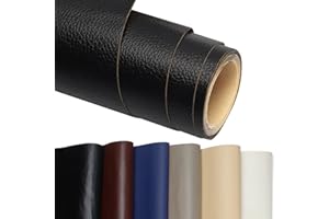 LELEWANGLUO Patch de Réparation en Cuir, 60 * 300cm Patch Reparation Cuir Autocollant, Simili Cuir Adhesif Pour Canapé, Siège, Vestes, Artisanat (Noir)