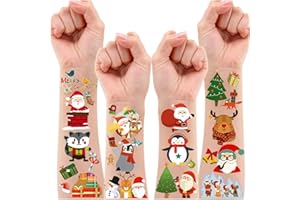 Leesgel Tatuaggi Natale per Bambini, 30 Fogli Calendario Avvento Fai da Te con Tatuaggi Temporanei da Riempire per Bambini, Accessorio per Regali di Natale e Fine Festa, Gadget Natalizi