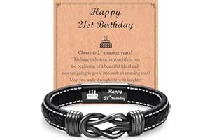 TEVOP Birthday Gifts for Men, 21st 30th 40th 50th 60th 70th 80th Birthday Bracelet for Son Dad Grandad Husband Uncle, Meaningful Presents for 30-80 Year Old Men