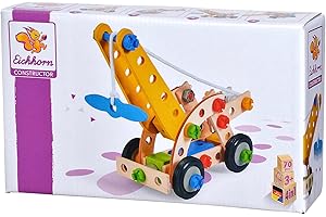 Eichhorn - Set de construcción grúa móvil de madera 4 en 1 (100039022)