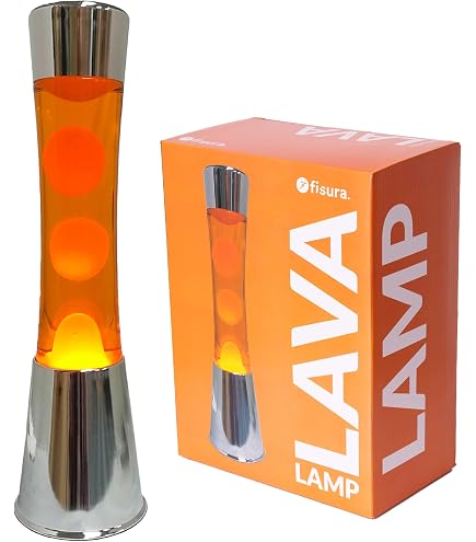 I-TOTAL - Lampe à Lave Magma/Lampe à Lave (Blanc/Orange